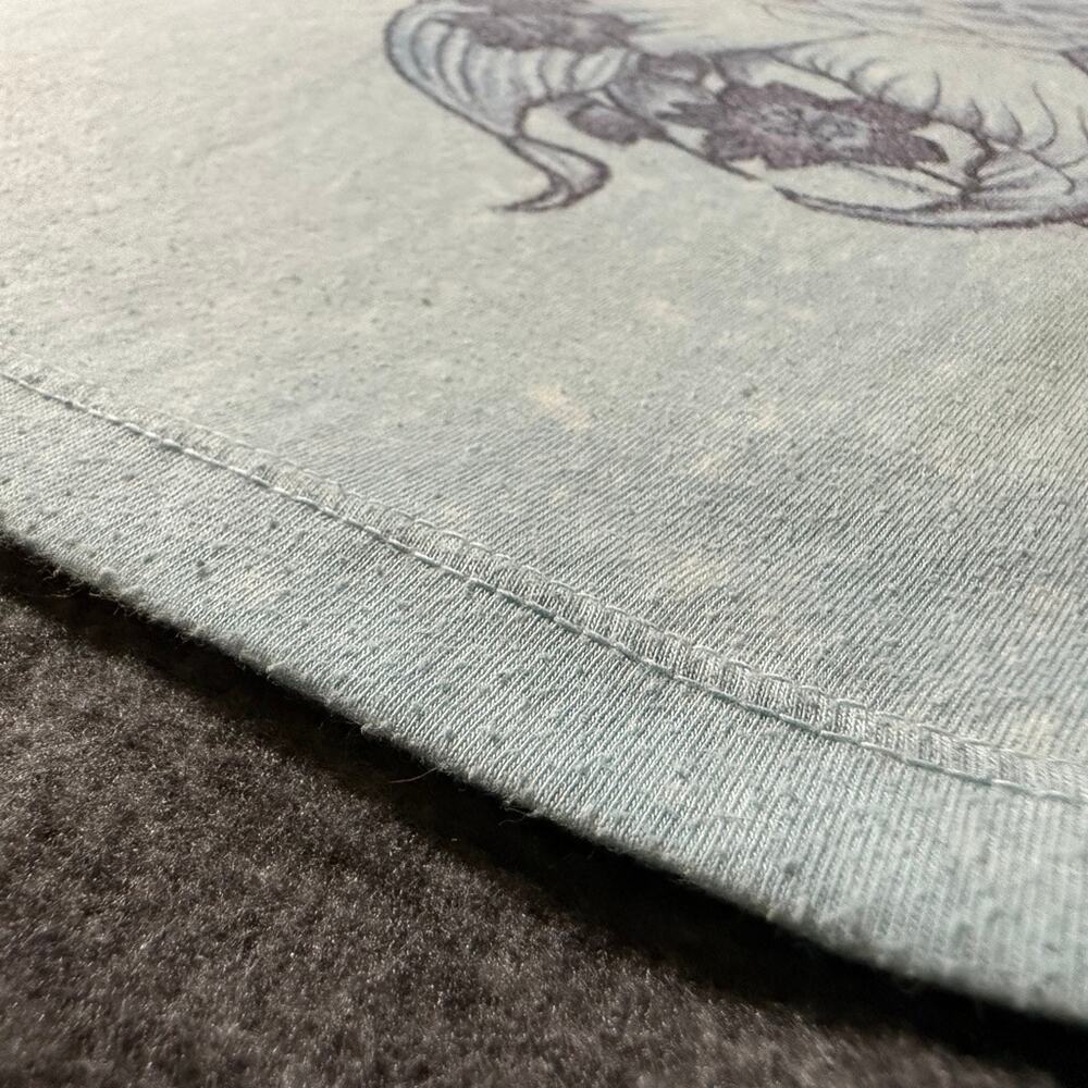 WORK Carp Koi Fish T-Shirt Men Blue White Japan Japanese Tattoo Yakuza V-Neck L - Picture 5 of 11